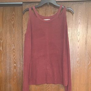 Womens Cold-Shoulder Knit Top